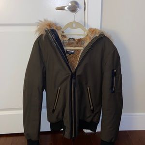 Mens Mackage fur coat bomber style